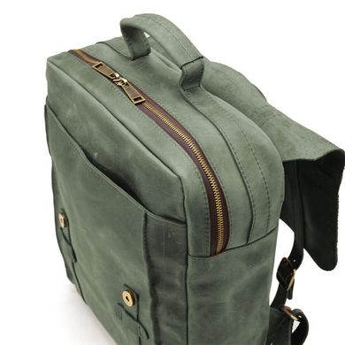 Сумка рюкзак для ноутбука з кінської шкіри TARWA RE-3420-3md Зелений
