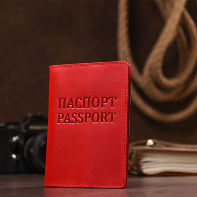 Обкладинка на паспорт Shvigel 13959 Crazy шкіряна Червона