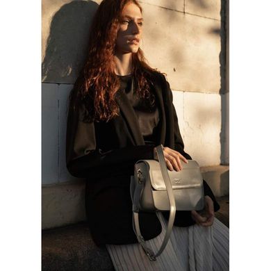 Шкіряна жіноча міні сумка Moment сіра Blanknote TW-Moment-grey