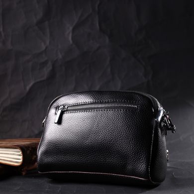 Шкіряна маленька повсякденна сумка для жінок Vintage 22324 Чорна