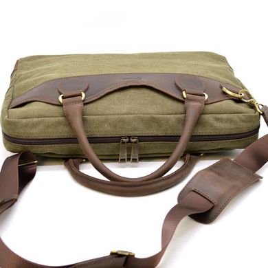 Мужская сумка микс канвас+натуральная кожа RH-8839-4lx TARWA Khaki - хаки