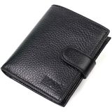 Чоловічий компактний вертикальний гаманець із натуральної шкіри флотар BOND 22005 Чорний фото