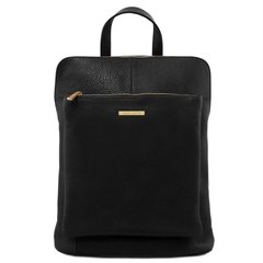 Рюкзак-сумка женская кожаная (Италия) Tuscany TL141682 (Черный)