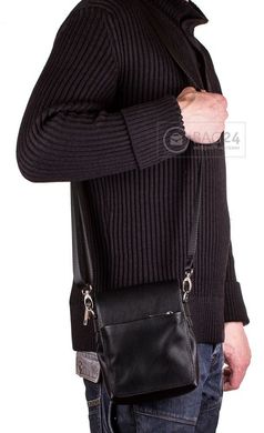 Добротна чоловіча сумка зі шкірозамінника MIS MS34170, Чорний