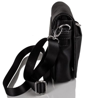 Добротная мужская сумка из кожзаменителя MIS MS34170, Черный