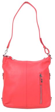 Жіноча шкіряна сумка - рюкзак траснформер Giorgio Ferretti кораловий