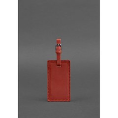 Натуральная кожаная бирка для багажа 3.0 Красная Blanknote BN-TAG-3-red