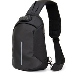 Эргономичный рюкзак через плечо с кодовым замком текстильный Vintage 20553 Черный