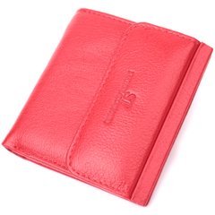 Яркий небольшой женский кошелек с монетницей снаружи из натуральной кожи ST Leather 22543 Красный