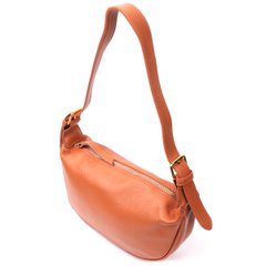 Напівкругла сумка жіноча з однією плечевою лямкою з натуральної шкіри Vintage 22370 Коричнева