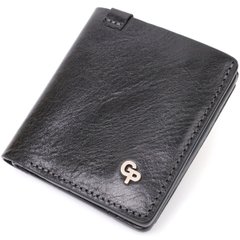 Стильное портмоне с накладной монетницей из натуральной кожи GRANDE PELLE 11643 Черный