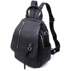 Стильный рюкзак с функцией сумки для женщин из натуральной кожи Vintage sale_15044 Черный