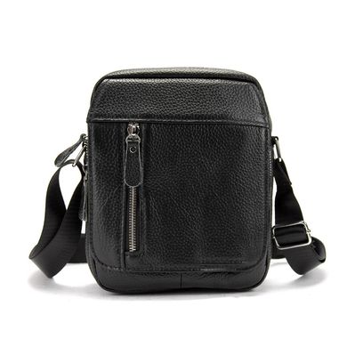 Чоловіча шкіряна сумка через плече Tiding Bag M56-2051A Чорний