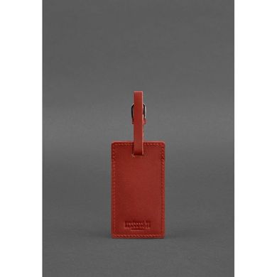 Натуральна шкіряна бірка для багажу 3.0 Червона Blanknote BN-TAG-3-red
