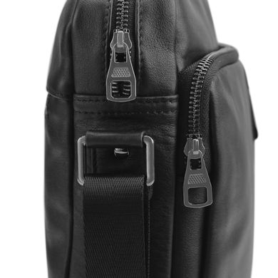 Мессенджер через плечо мужской кожаный Tiding Bag 9836A Черный