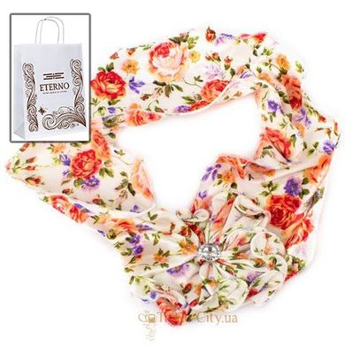 Женский шарф-украшение в цветы ETERNO ES3047, Белый