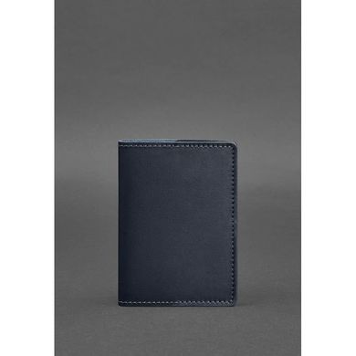 Натуральная кожаная обложка для паспорта 1.3 темно-синяя Blanknote BN-OP-1-3-navy-blue