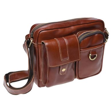 Мужская кожаная сумка через плечо Borsa Leather K16211-brown