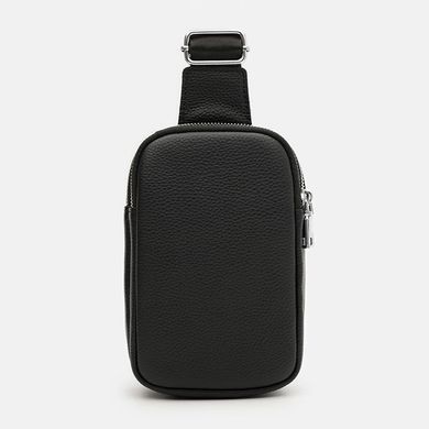 Женский кожаный рюкзак через плечо Borsa Leather K17107bl-black