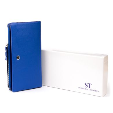Кошелек-клатч из кожи с карманом для мобильного ST Leather 19312 Синий