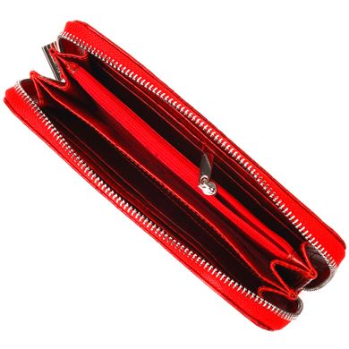 Горизонтальный яркий кошелек для женщин из натуральной фактурной кожи под крокодила CANPELLINI 21621 Красный
