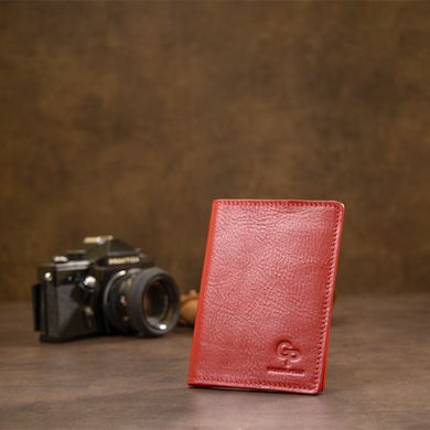 Красивая кожаная обложка на паспорт GRANDE PELLE 11480 Красный