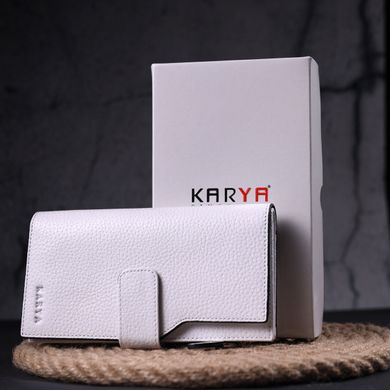 Красивое женское портмоне из натуральной кожи KARYA 21334 Белый