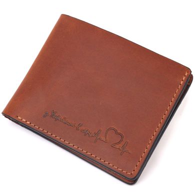 Чоловічий шкіряний гаманець у дві додавання Серце GRANDE PELLE 16736 Світло-коричневий