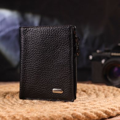 Невеликий вертикальний гаманець з натуральної шкіри CANPELLINI 21671 Чорний