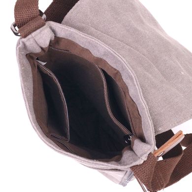 Практичная вертикальная мужская сумка из текстиля 21266 Vintage Серая