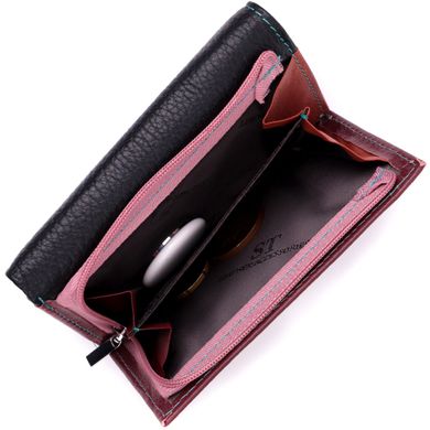 Місткий жіночий гаманець із якісної натуральної шкіри ST Leather 19463 Різнокольоровий