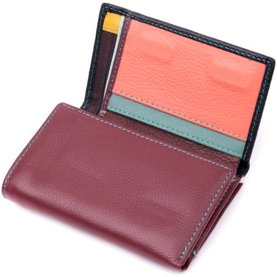Вместительный женский кошелек из качественной натуральной кожи ST Leather 19463 Разноцветный