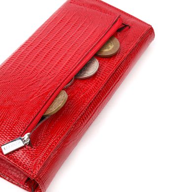 Жіночий гаманець з клапаном із фактурної шкіри KARYA 21105 Червоний
