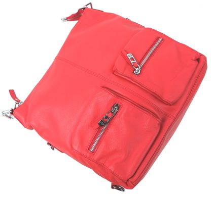 Женская кожаная сумка - рюкзак траснформер Giorgio Ferretti коралловая