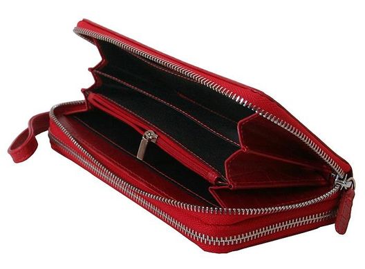 Вместительный женский кошелек Vip Collection Украина 1501R croc, Красный