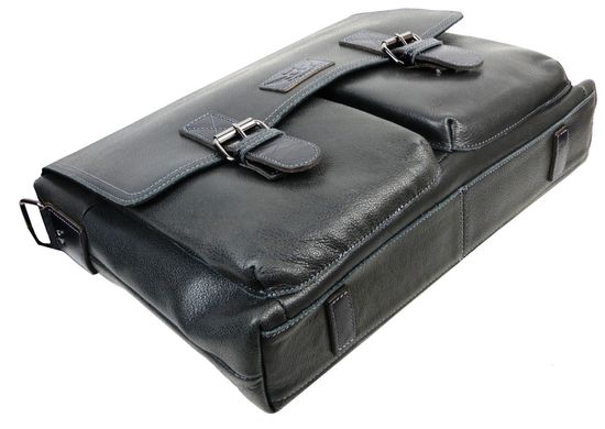 Мужская кожаная сумка, почтальонка через плечо Giorgio Ferretti темно-серая