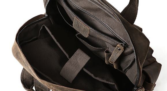 Рюкзак дорожній Vintage 14711 шкіряний Темно-Коричневий