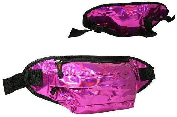 Голограмна сумка на пояс із шкірзамінника Loren SS112 рожева