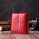 Яркий небольшой женский кошелек с монетницей снаружи из натуральной кожи ST Leather 22543 Красный