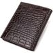 Компактний чоловічий гаманець із натуральної шкіри з тисненням під крокодила CANPELLINI 21871 Коричневий