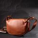 Полукруглая женская сумка с одной плечевой лямкой из натуральной кожи Vintage 22370 Коричневая