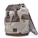 Рюкзак серый (светлый) из парусины и кожи RGj-0010-4lx от бренда TARWA Серый фото