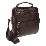Мужская кожаная сумка на плечо Borsa Leather K15112-brown фото