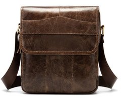 Вертикальная сумка мужская Vintage 14863 Коричневая