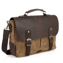 Мужская сумка-портфель водостойкий канвас и кожа RSw-3960-3md TARWA