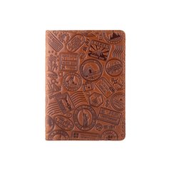 Обложка для паспорта ручной работы цвета глины, коллекция "Let's Go Travel"