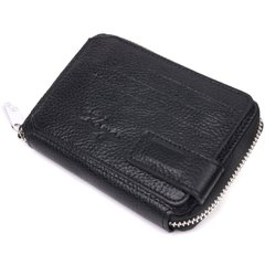 Красивий жіночий гаманець на блискавці з натуральної шкіри KARYA 21343 Чорний