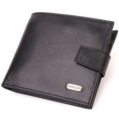 Стильний чоловічий гаманець з натуральної гладкої шкіри CANPELLINI 21880 Чорний
