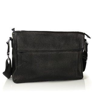 Сумка через плечо мужская кожаная черная Tiding Bag FL-TRCH-6903A Черный