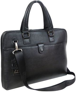 Кожаный мужской портфель, сумка Giorgio Ferretti черная